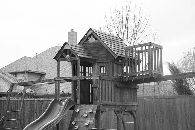 treehouse with a slide