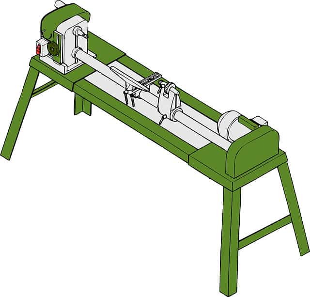 an illustration of a wood lathe