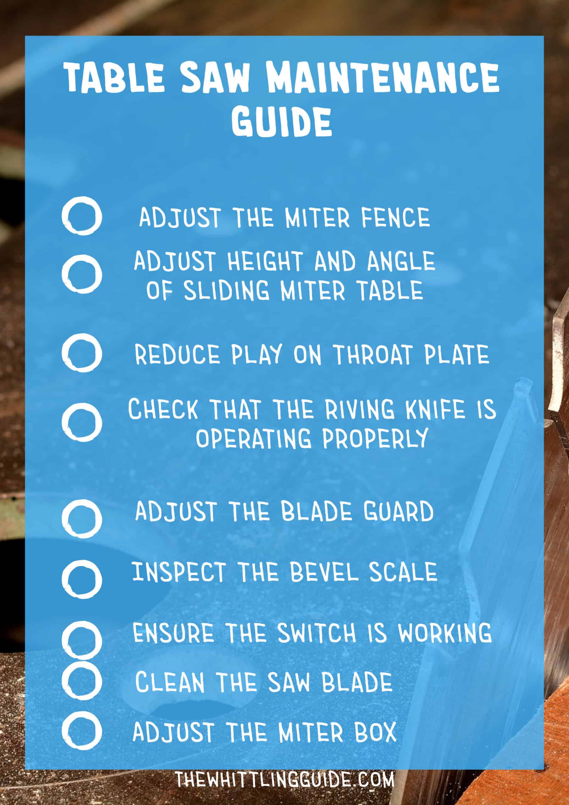 Table Saw Maintenance Checklist An Easy To Follow Guide The