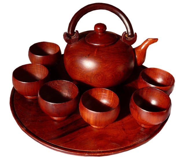 mahogany tea set