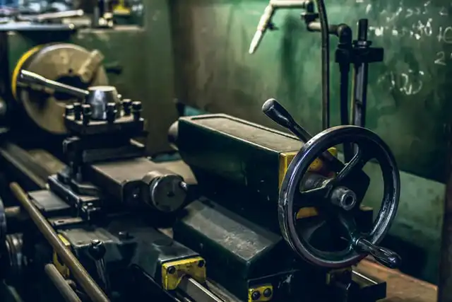 A lathe in a workshop
