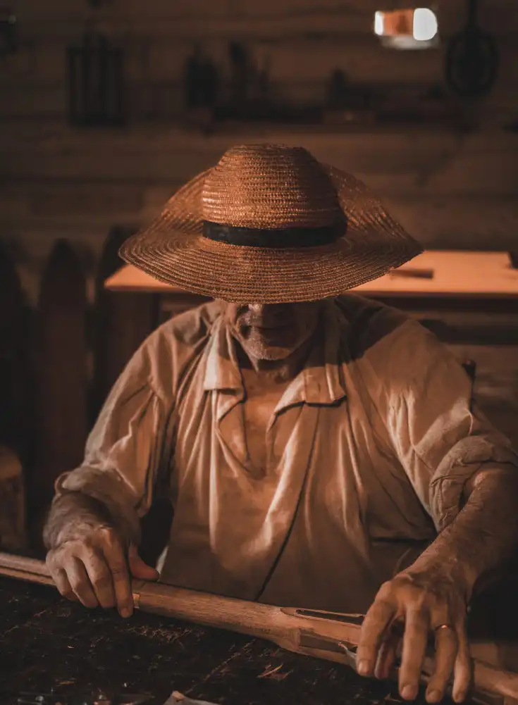 Gunsmith working on a rifle