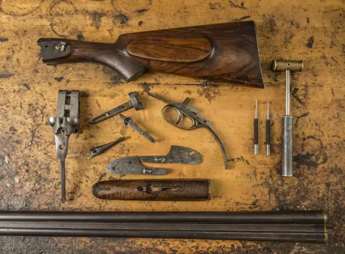 Gunsmith overhead image of parts