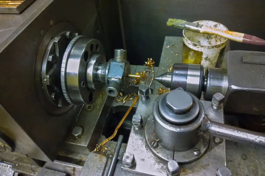 old manual lathe close up