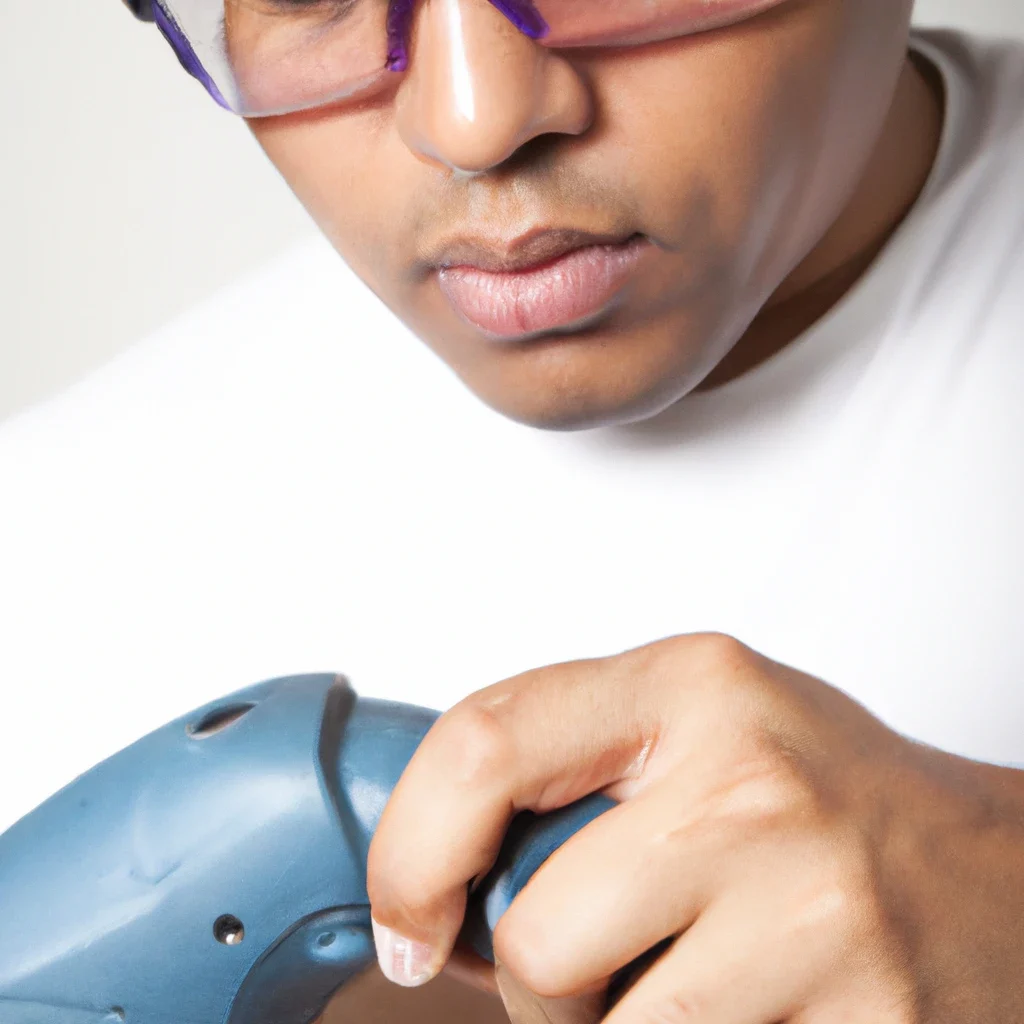 a brown man sanding with a Dremel