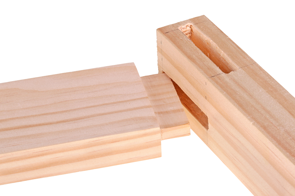 mortise and tenon joint of pinewood